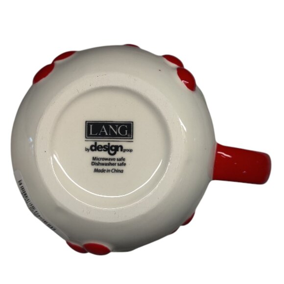 Lang By Design Textured Hand Painted Cherry Motif Coffee Tea Mug Cup - Picture 2 of 4